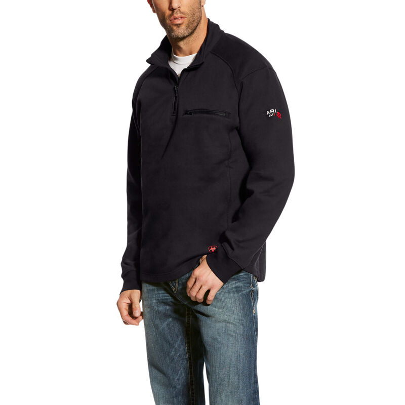 Ariat Work: FR Rev 1/4 Zip Top Hombre - Negras (SOVYF6574)